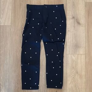 J. Crew Navy Pants with White Polka Dots Womens 27